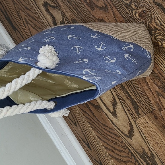 Large Nautical print tote bag NWT - Picture 4 of 8